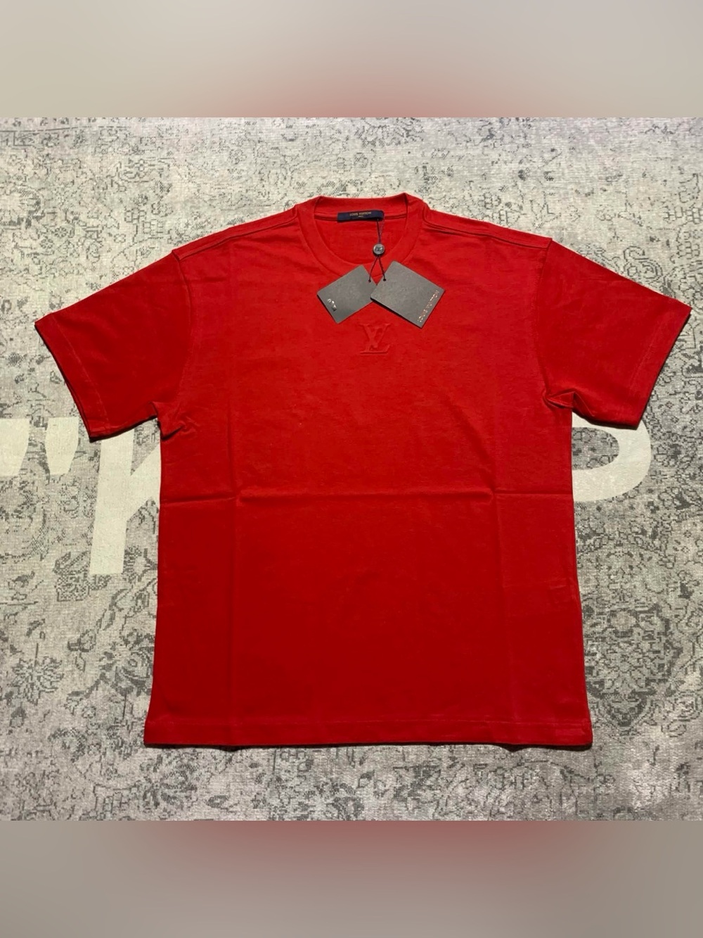 Louis Vuitton Men’s Red Embossed T-Shirt